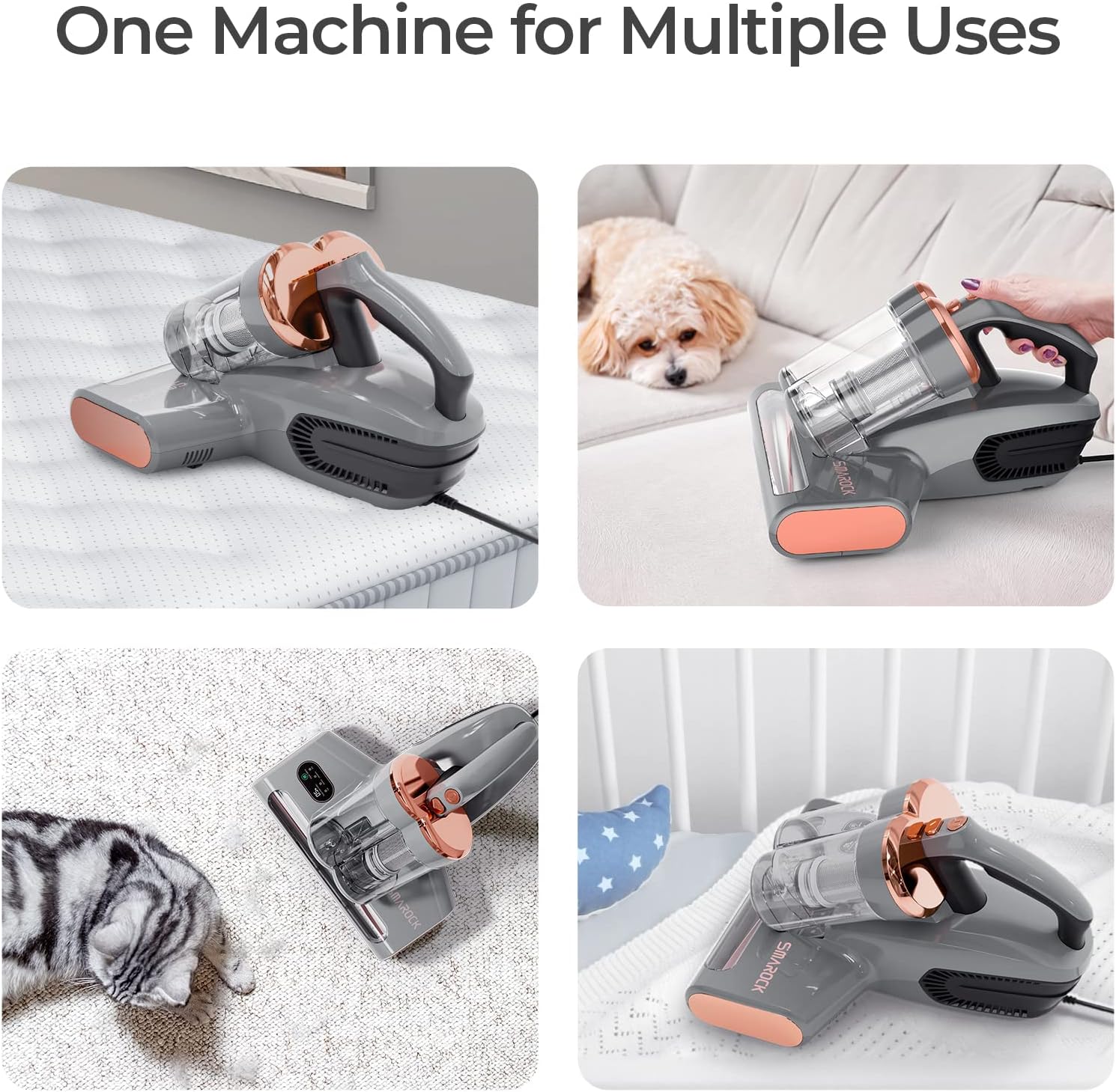 Aspirateur anti-acariens avec lumière UV et ultrasons