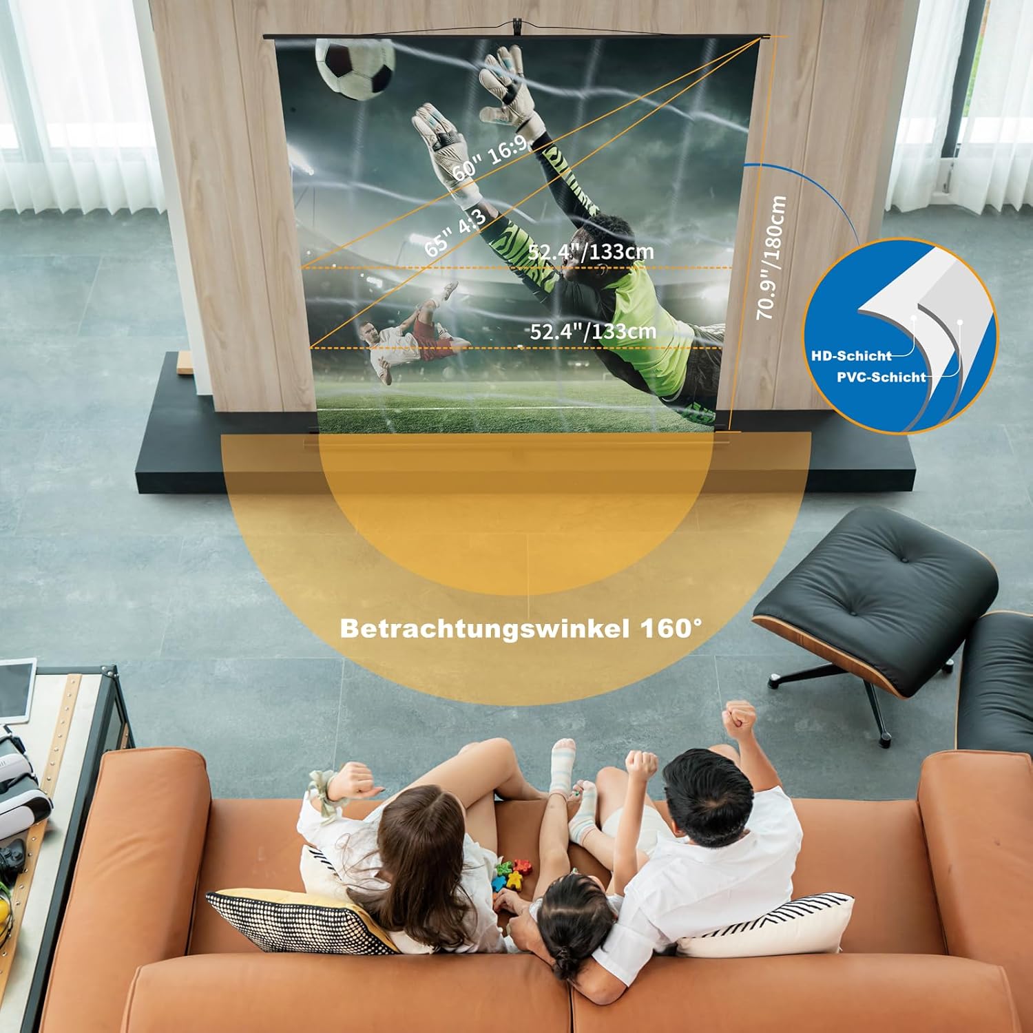 Ecran de projection avec support